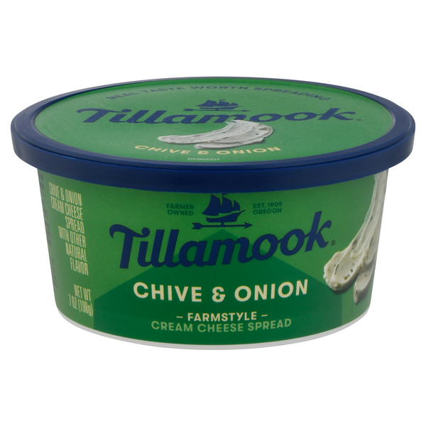 Save on Tillamook Farmstyle Cream Cheese Spread Chive & Onion Order