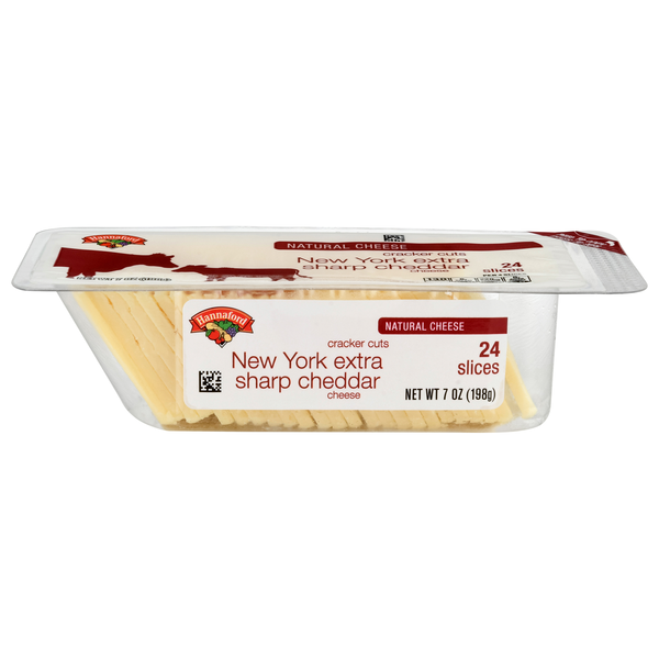 Hannaford New York Extra Sharp Cheddar Cheese Cracker Cut Slices - 24 ct
