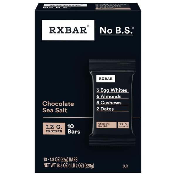 RXBAR Chocolate Sea Salt 12g Protein Bars - 10 ct