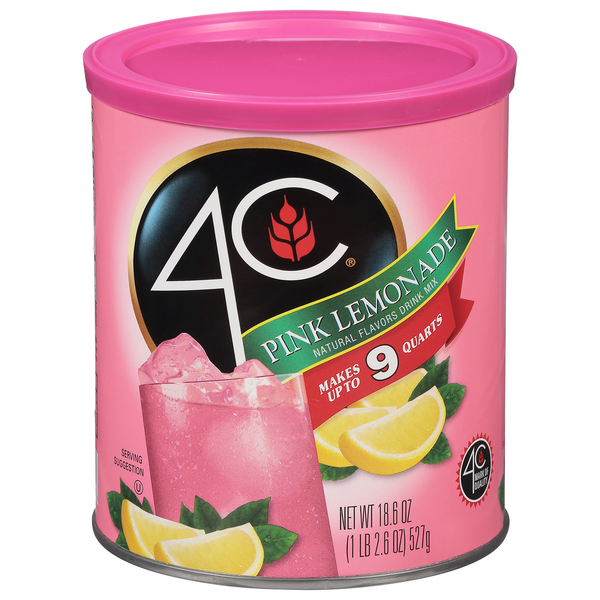 4C Drink Mix Pink Lemonade Makes 9 Quarts