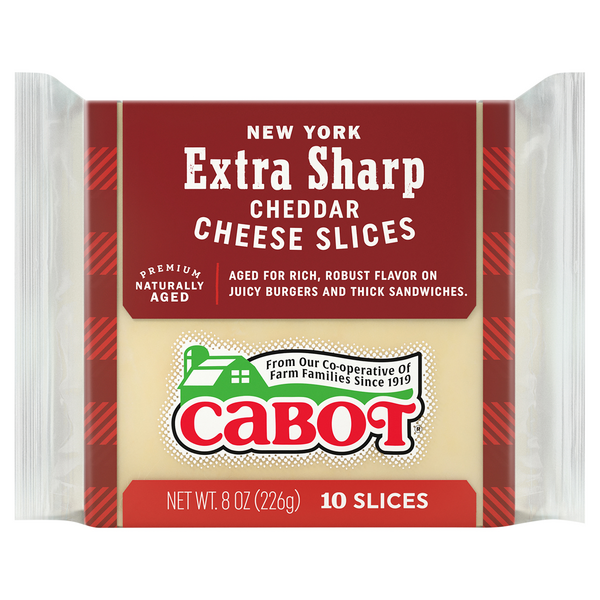 Cabot Aged New York Extra Sharp Cheddar Cheese Slices - 10 ct