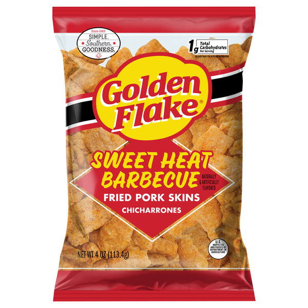 Golden Flake Sweet Heat Barbecue Fried Pork Skins