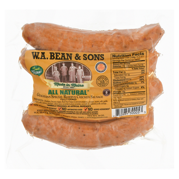 W.A. Bean & Sons Natural Geaghan's Special Reserve Chicken Sausage - 4 ct