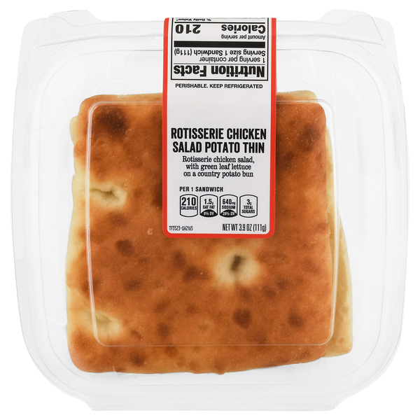 Our Brand Rotisserie Chicken Salad Potato Thin Sandwich