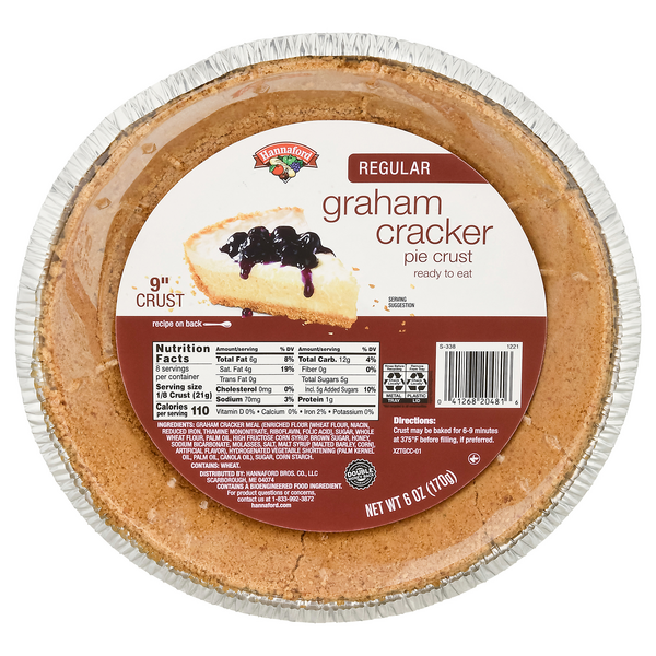 Hannaford Pie Crust Graham Cracker Regular 9 Inch