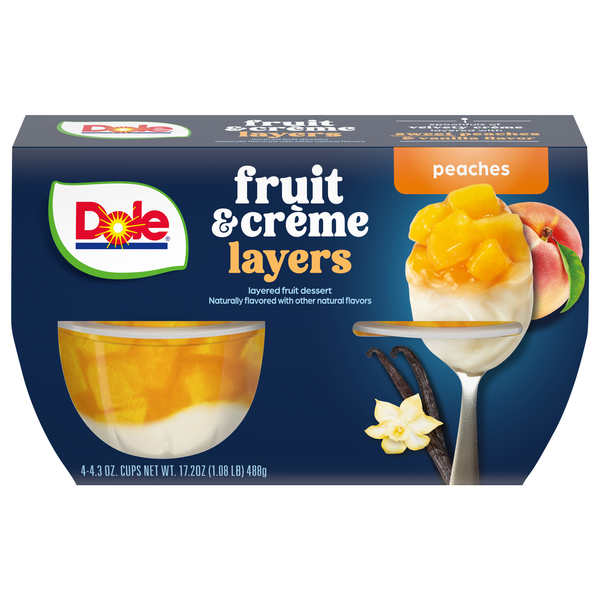 Dole Peaches & Creme Parfait Fruit Cups - 4 ct