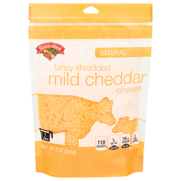 Hannaford Natural Fancy Shredded Mild Yellow Cheddar Cheese