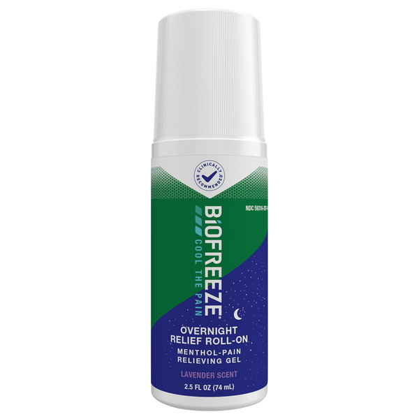 Biofreeze Lavender Scent Menthol Overnight Roll-On Pain Relieving Gel