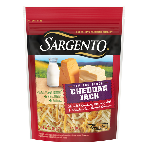 Save on Sargento Off The Block Cheddar Jack Cheese Fine Cut Shredded
