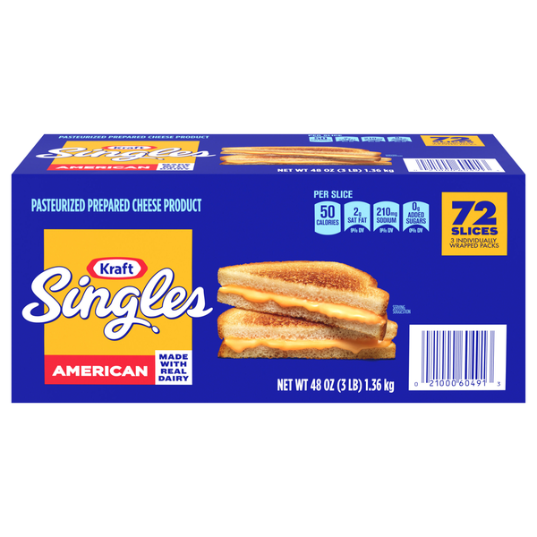 Kraft Singles American Cheese Slices - 72 ct