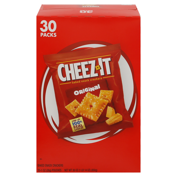 Cheez-It Original Baked Cheese Crackers Packs - 30 ct