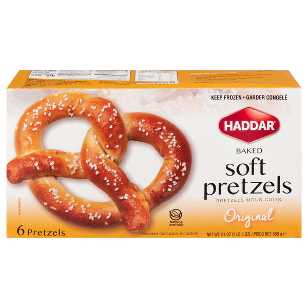 Haddar Original Baked Soft Pretzels - 6 ct Frozen
