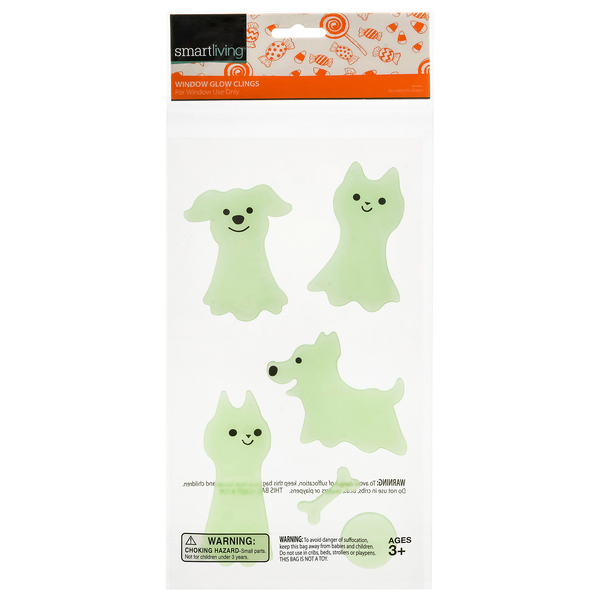 Smart Living Halloween Ghost Animals Window Glow Clings