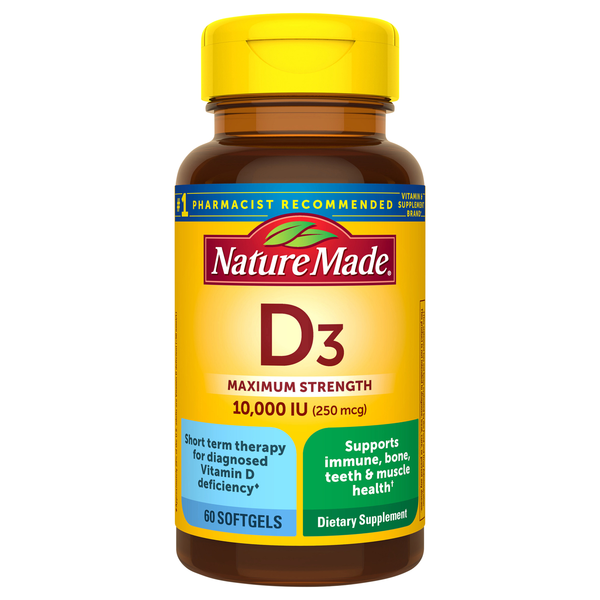 Nature Made D3 10000 IU 250 mg Maximum Strength Soft Gels