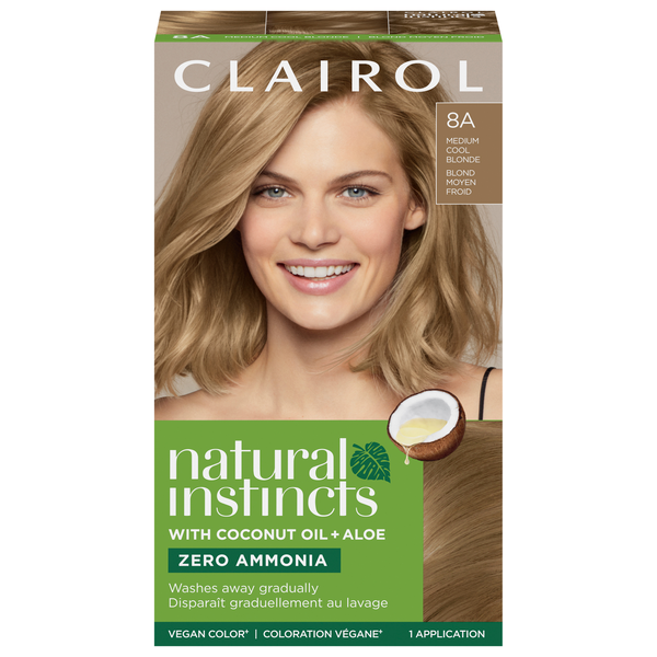 Clairol Natural Instincts Semi-Permanent Hair Color Medium Cool Blonde 8A