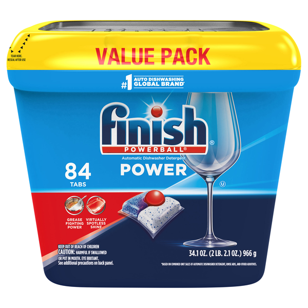 FINISH Powerball Power Dishwasher Detergent Tabs - 84 ct