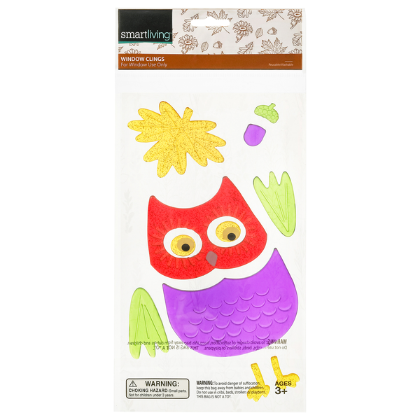 Smart Living Fall Owl Window Clings