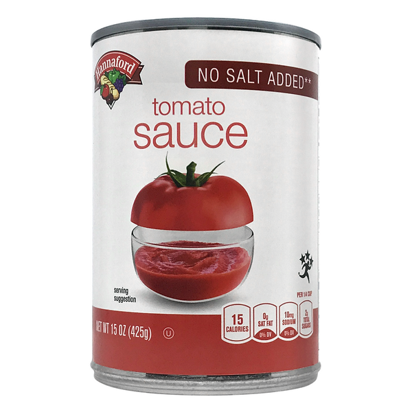Hannaford No Salt Added Tomato Sauce