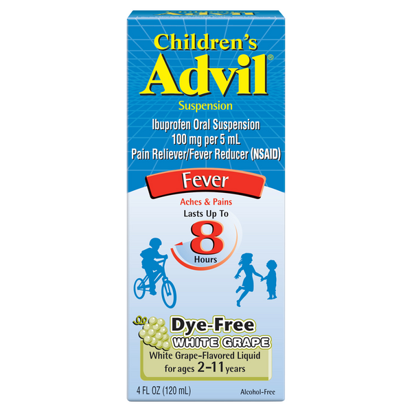 Advil Children's Fever Pain Reliever White Grape Ibuprofen Oral Suspension