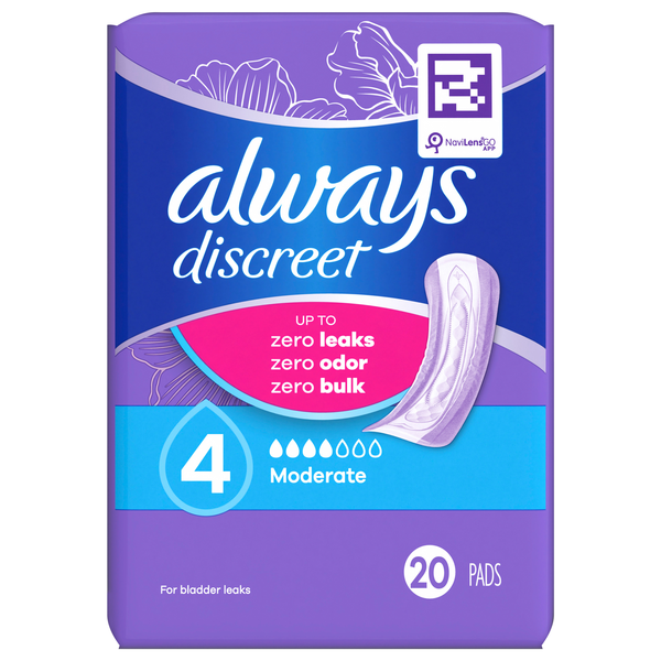 Always Discreet Bladder Leak Pads Moderate Size 4