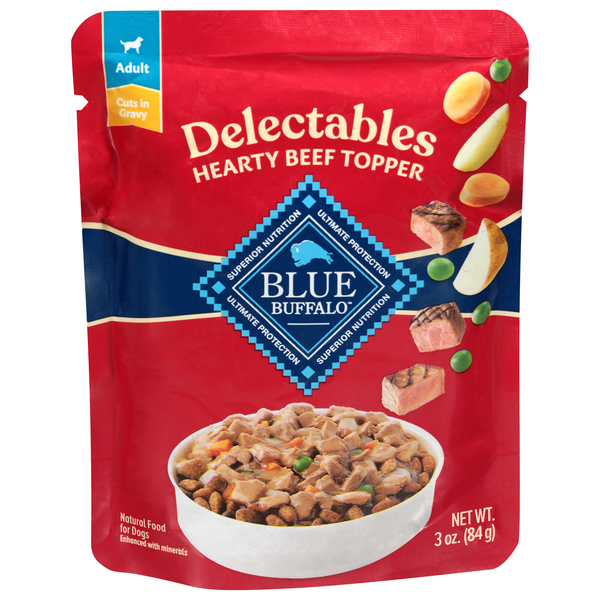 Blue Buffalo Delectables Natural Grain Free Beef Dinner Dog Food Topper