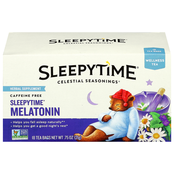Celestial Seasonings Caffeine Free Sleepytime Melatonin Herbal Tea Bags