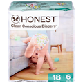 Honest Clean Conscious Cute Prints Size 6 Baby Diapers 35+ lb