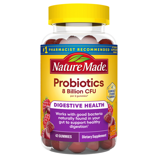 Nature Made Raspberry & Cherry Digestive Probiotics Adult Gummies