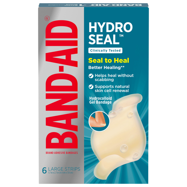 Band-Aid Hydro Seal Adhesive Large Strips Bandages