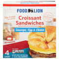 Food Lion Sausage Egg & Cheese Croissant Sandwiches - 4 ct Frozen
