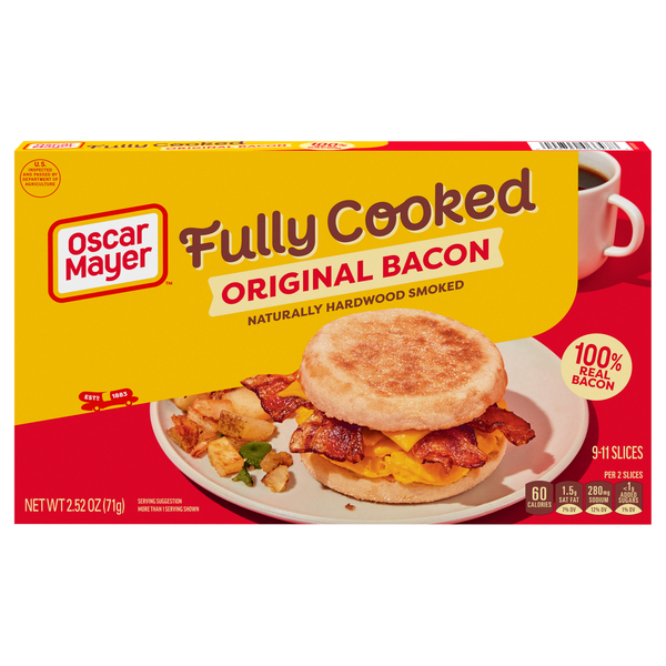 Oscar Mayer Fully Cooked Hardwood Smoked Original Bacon Slices