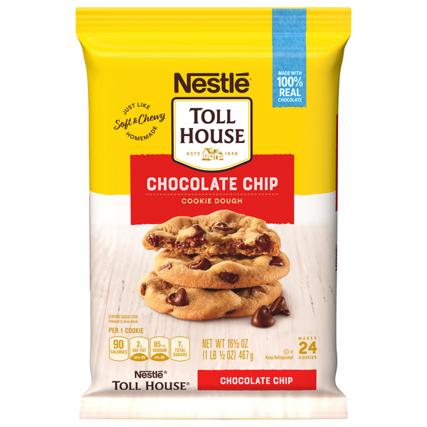Nestle Toll House Chocolate Chip Cookie Dough - 24 ct