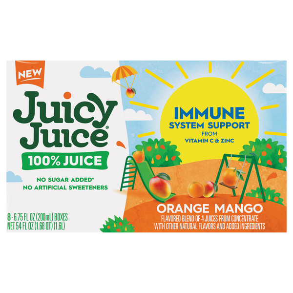 Juicy Juice Immune System Support Orange Mango Juice - 8 pk