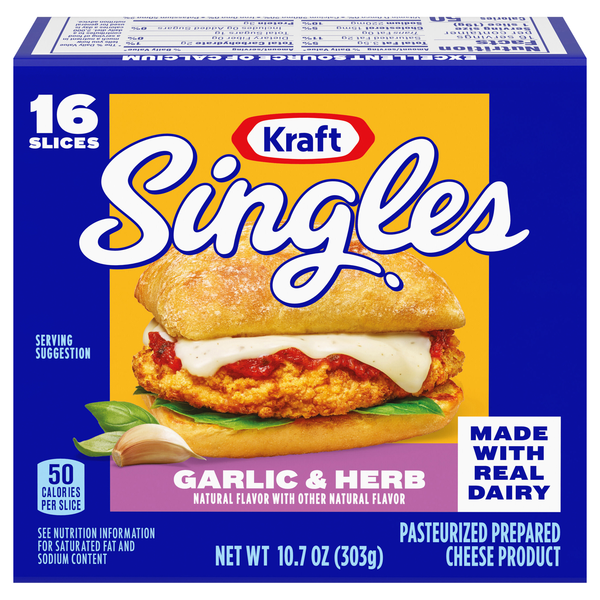 Kraft Singles Garlic & Herb Cheese Product Slices - 16 ct