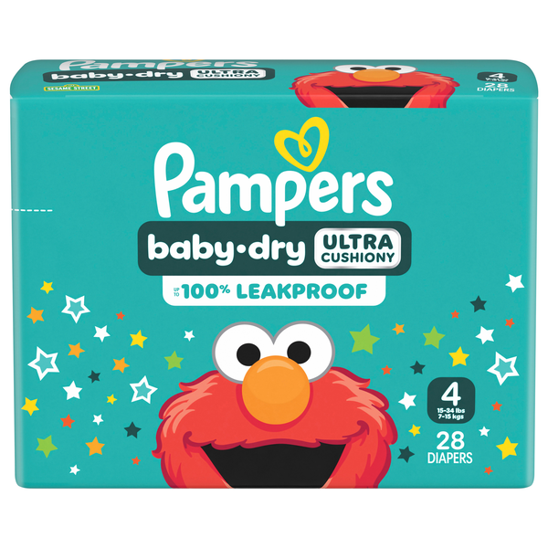 Pampers Baby Dry Size 4 Baby Diapers 22-37 lb