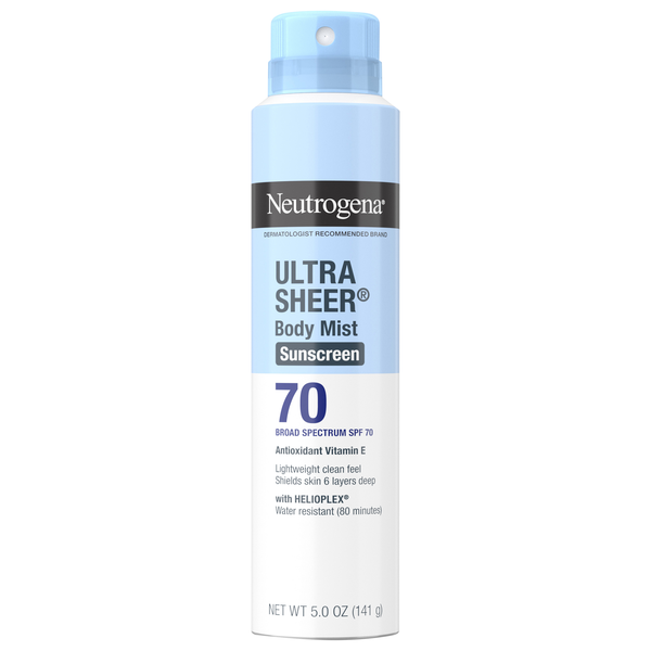 Neutrogena Ultra Sheer Body Mist Sunscreen Broad Spectrum SPF 70