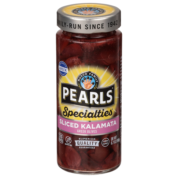 Pearls Specialties Greek Sliced Kalamata Olives Marinated
