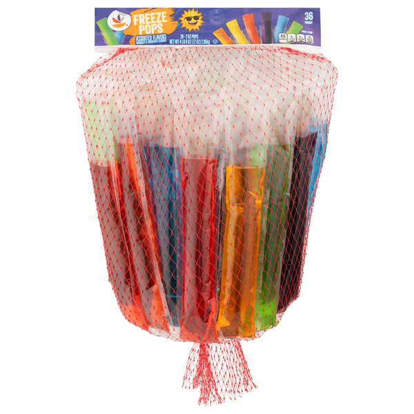 Giant Freeze Pops Assorted Flavors - 36 ct