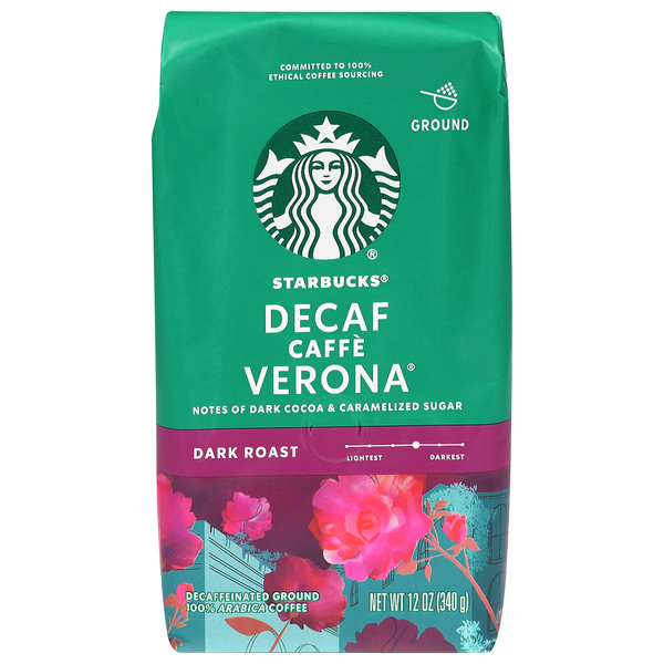 Starbucks Decaf Caffe Verona Dark Roast Ground Coffee