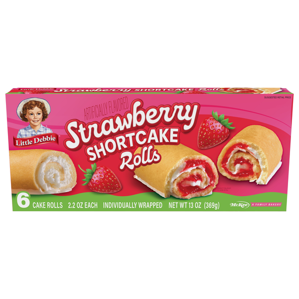 Little Debbie Strawberry Shortcake Rolls Snack Cakes - 6 ct