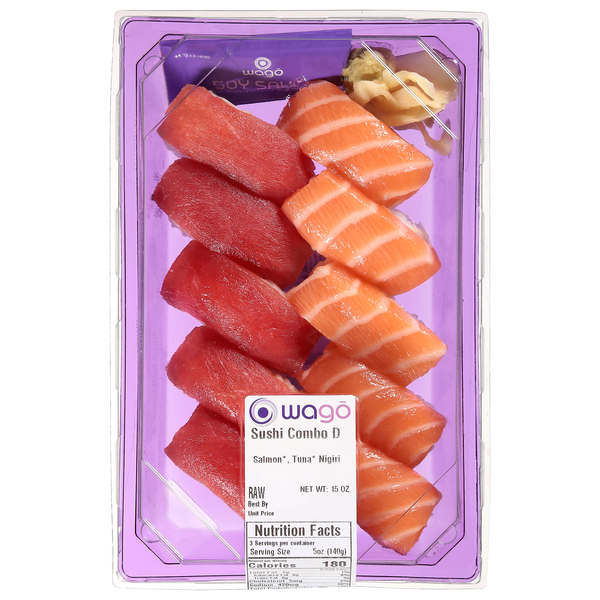 WAGO Salmon & Tuna Sushi Combo D