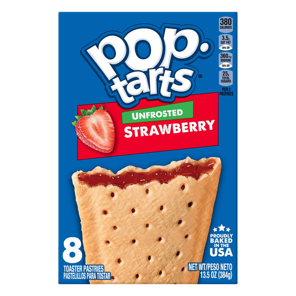Pop-Tarts Unfrosted Strawberry Toaster Pastries - 8 ct