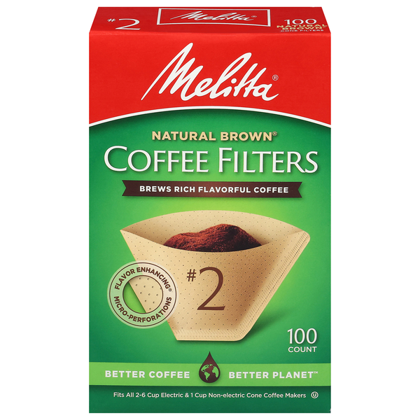 Melitta Coffee Filters Cone #2 Natural Brown