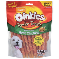 Hartz Oinkies Tender Treats with Chicken Rawhide Free Dog Chews - 36 ct