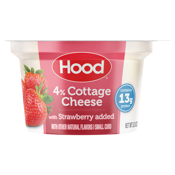 Hood 4% Small Curd Cottage Cheese with Strawberry