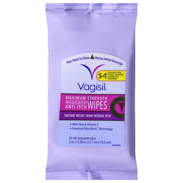 Vagisil Anti-Itch Medicated Wipes Maximum Strength