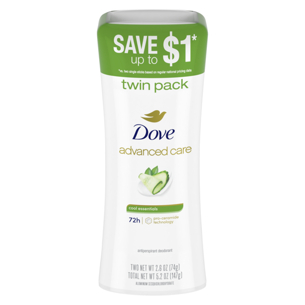 Dove Advanced Care Cool Essentials Antiperspirant Deodorant 2.6 oz/2 ct
