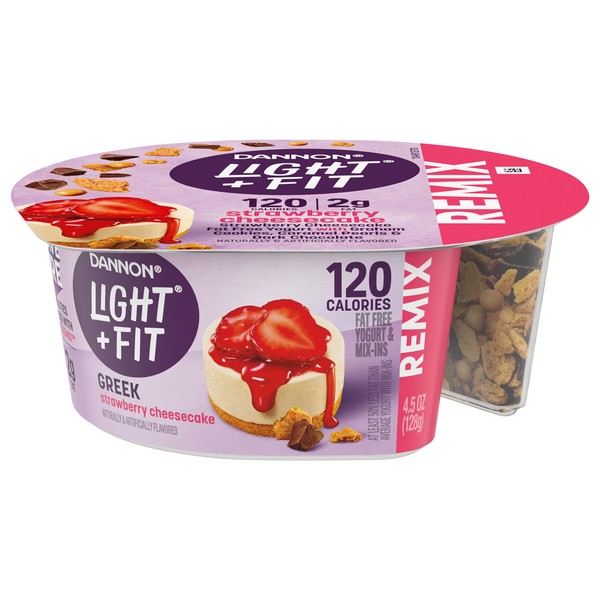 Dannon Light + Fit REMIX Strawberry Cheesecake Non Fat Greek Yogurt