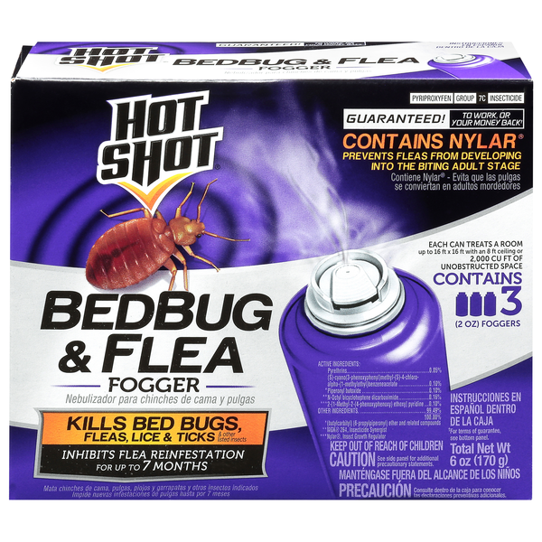 Hot Shot Bedbug & Flea Fogger - 3 ct