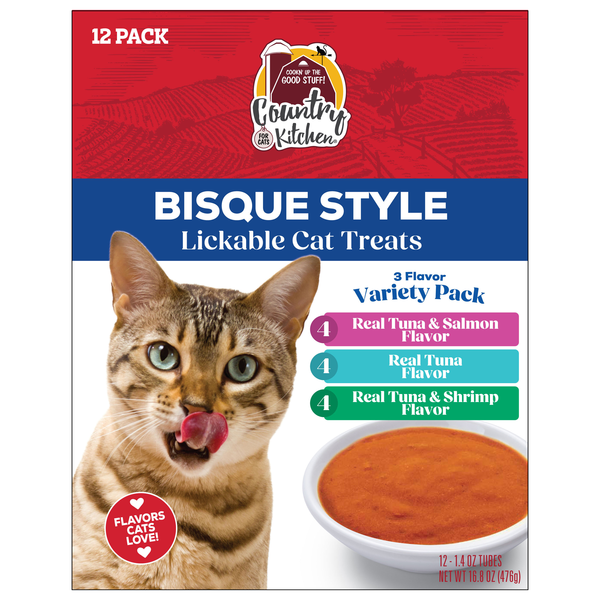 Country Kitchen Bisque Style Lickable Cat Treats Variety Pack - 12 ct